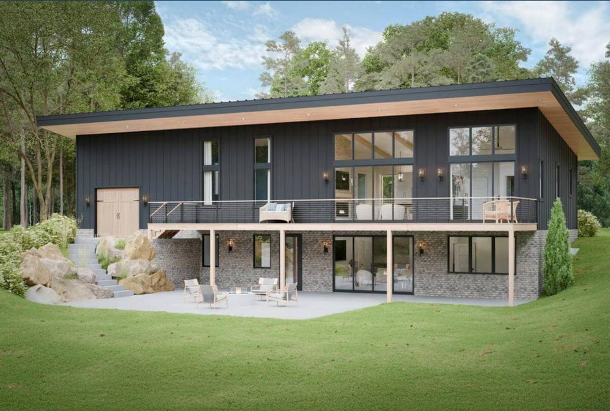 Mountain-Style 5-Bedroom Vacation Home with Walkout Basement and Wet Bar (Floor Plan)