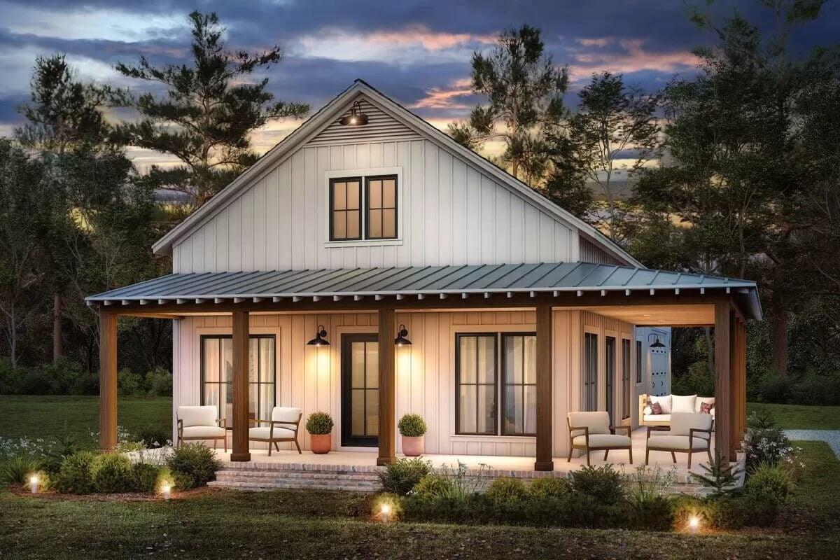 Charming Farmhouse with a Wraparound Porch for Relaxed Evenings