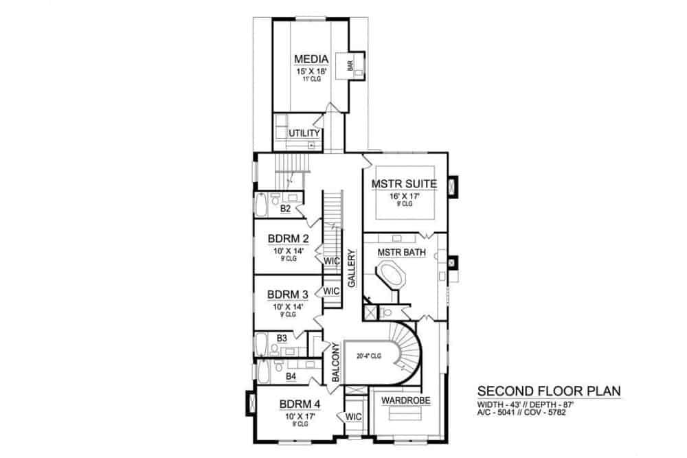Explore the Thoughtfully Designed Second Floor with Media Room and Master Suite