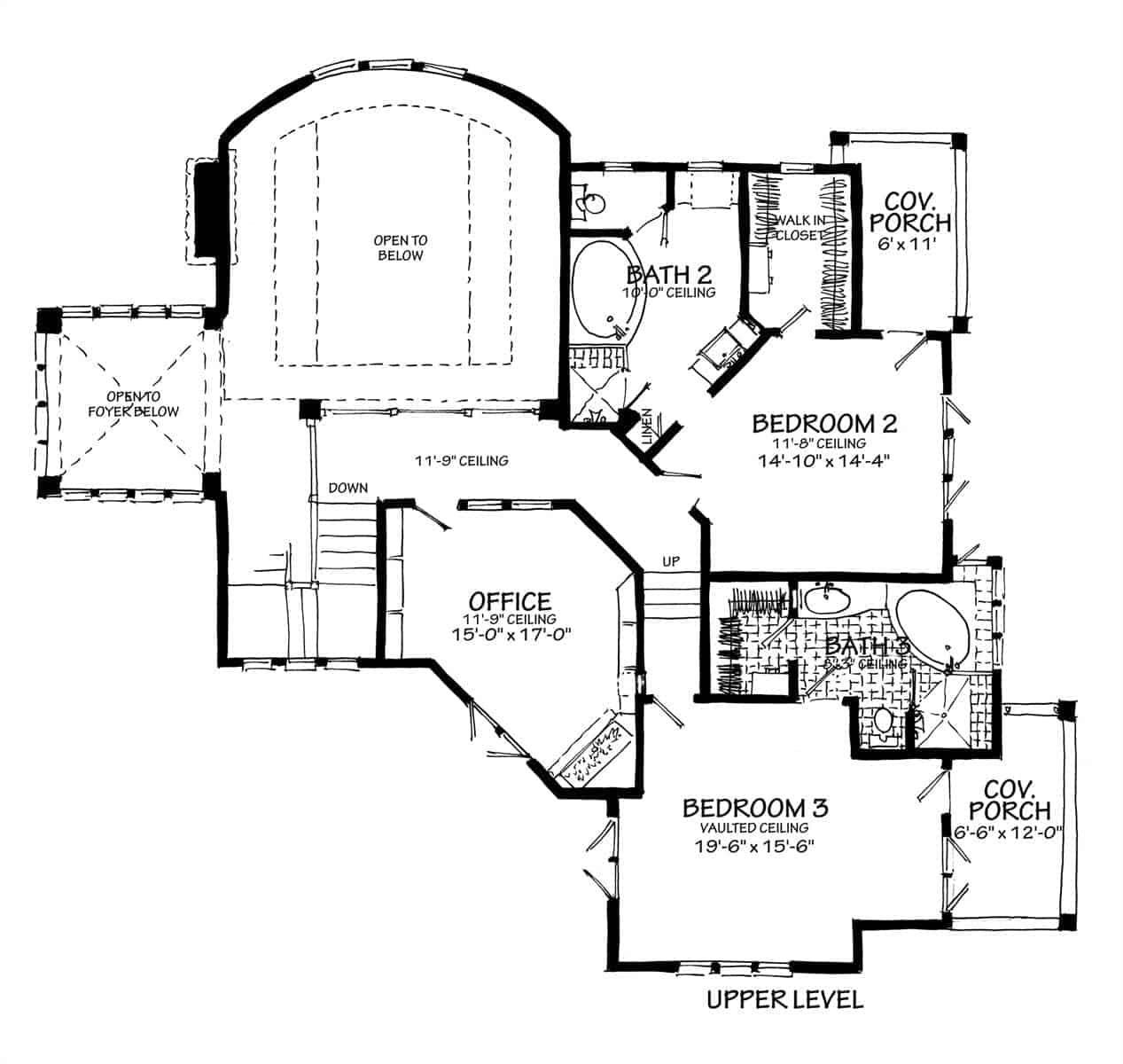 Explore the Upper Level with Two Bedrooms and Office Space