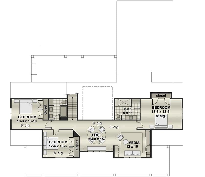 Exploring the Upper-Level Layout with a Cozy Loft and Media Room