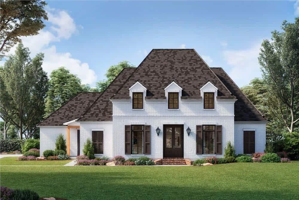 Charming Brick Facade with Dormer Windows Steals the Show