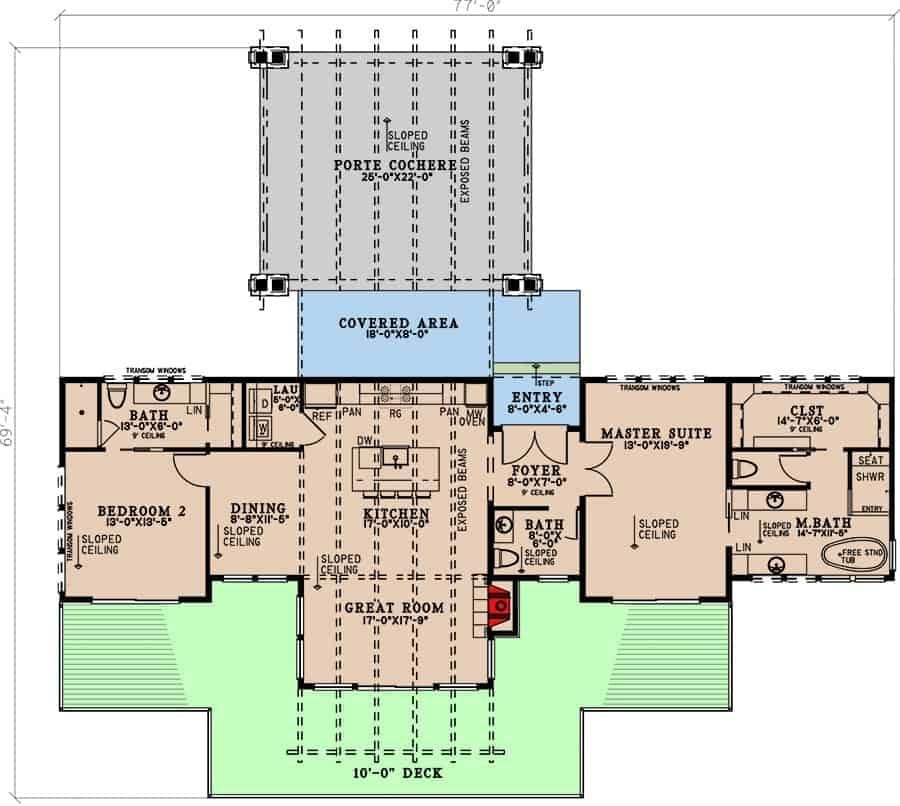 Explore This Thoughtful Single-Level Floor Plan with Porte Cochere