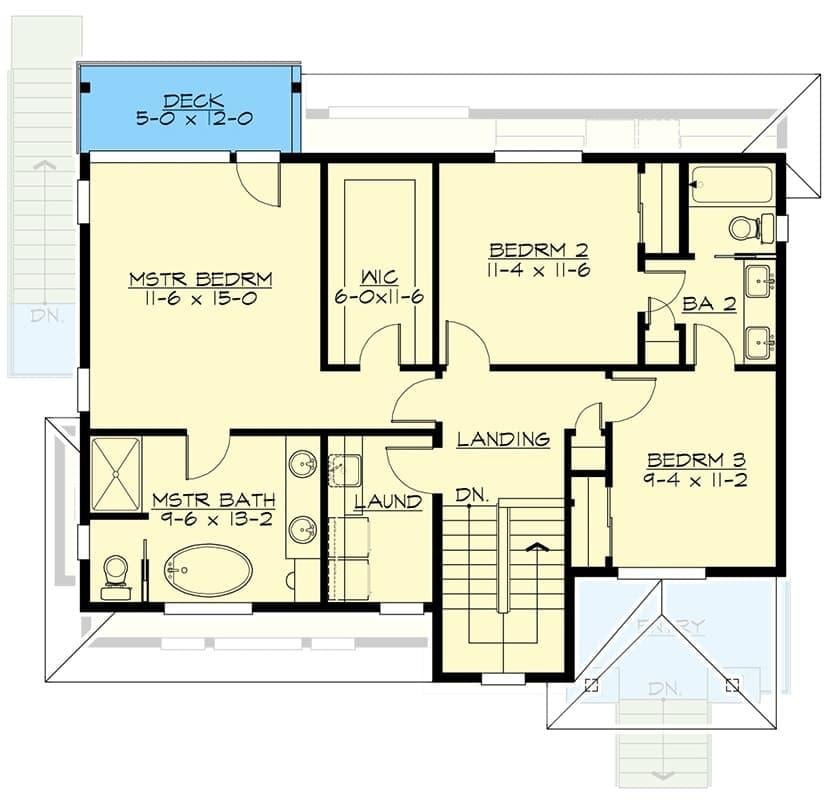 Explore the Efficient Layout of a Three-Bedroom Home with a Master Suite Retreat
