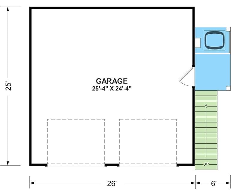 Spacious Two-Car Garage with Practical Stair Access