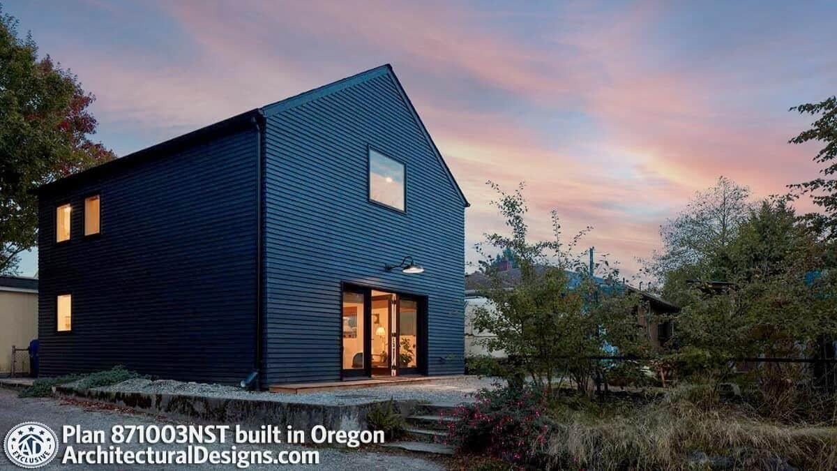 Modern Barn-Style Home with Sleek Black Siding