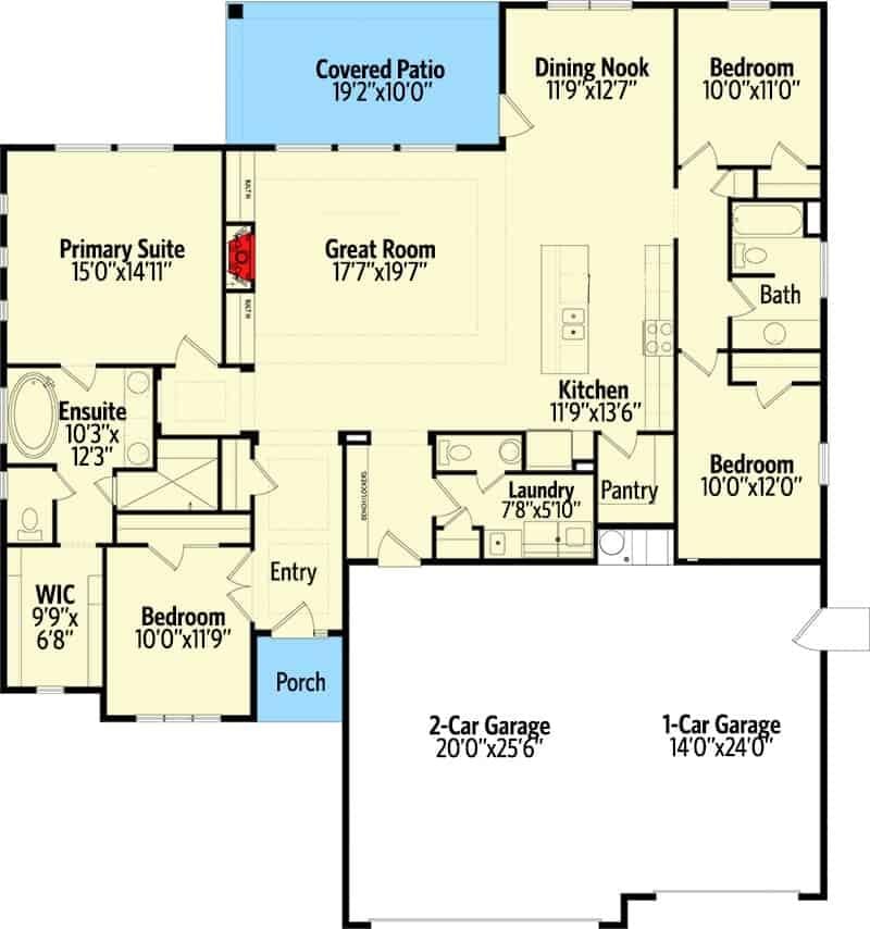 Explore This Practical Layout Featuring a Spacious Great Room