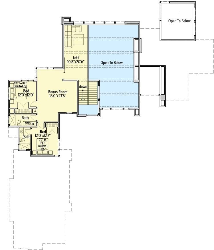 Explore the Versatile Loft Space in This Two-Story Design