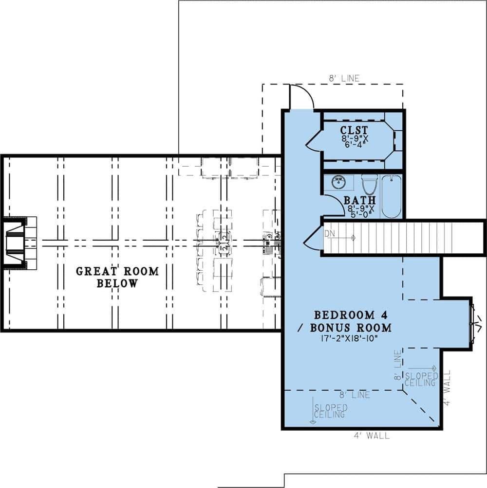 Explore the Versatile Bonus Room Layout with Sloped Ceilings