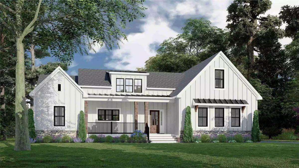 3-Bedroom Country-Style Ravenville Home with Open Living Space and Bonus Room (Floor Plan)