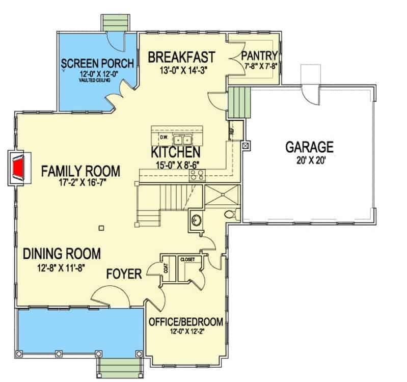 Explore This Thoughtfully Designed Floor Plan Featuring a Cozy Screen Porch