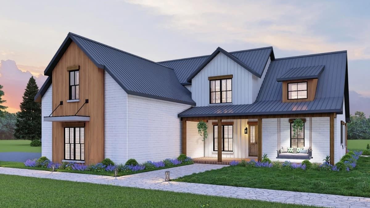 Explore the Seamless Blend of Wood Accents and Metal Roofing