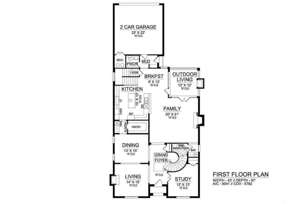 Explore This Spacious First Floor Plan with a Grand Foyer and Outdoor Living Area