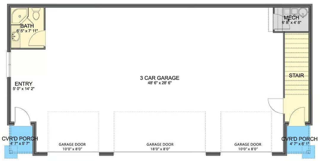Explore This Spacious Three-Car Garage with Convenient Entry Features