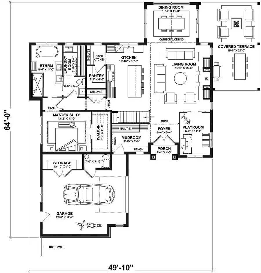 Explore This Thoughtfully Designed Floor Plan with a Spacious Covered Terrace