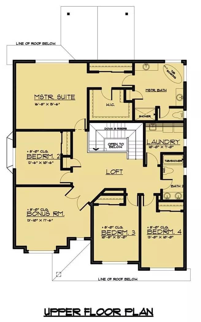 Explore This Upper Floor Plan Featuring a Spacious Loft and Bonus Room