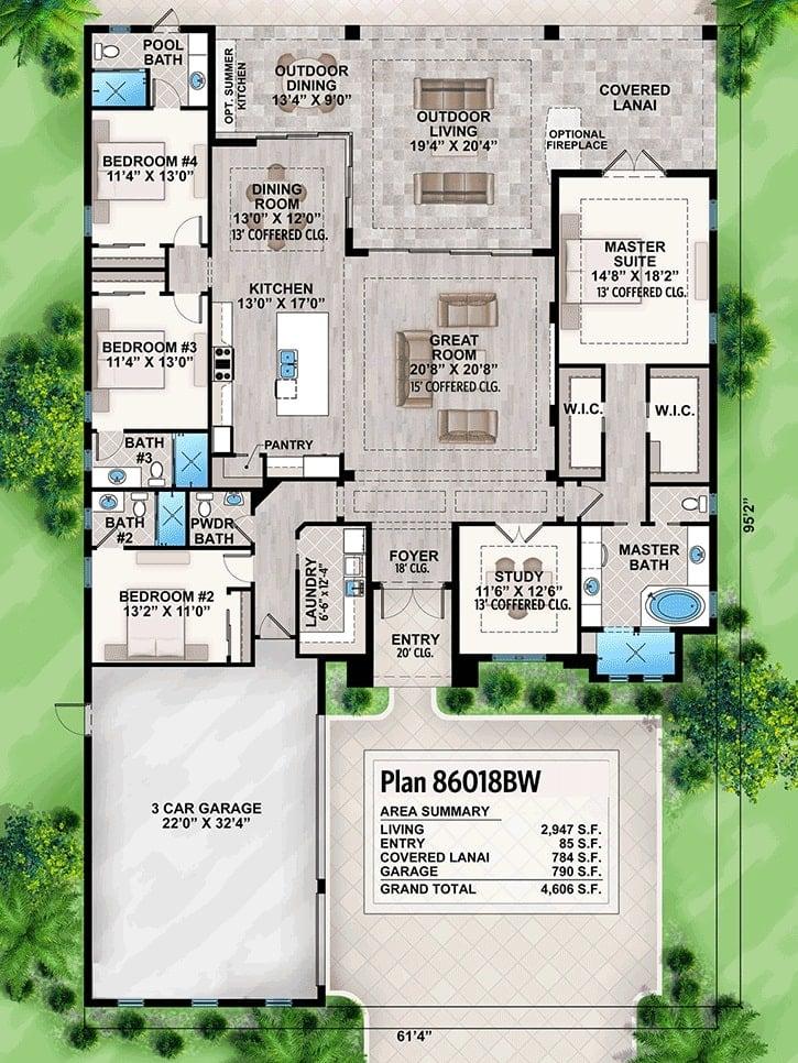 Explore the Flowing Design of This 4-Bedroom Home with Outdoor Living Spaces