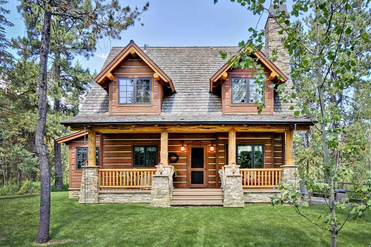 Rustic Cabin Nestled Amongst Towering Pines