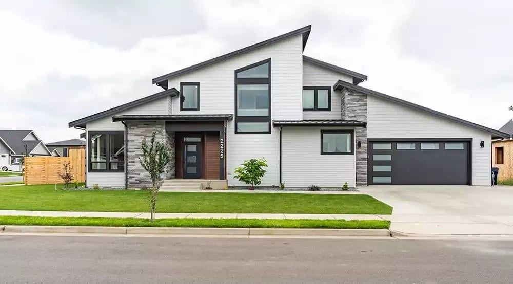 Striking Modern Facade with Bold Geometric Rooflines