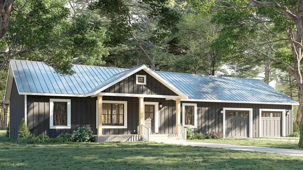 Charming Ranch Home with Metal Roof and Inviting Porch
