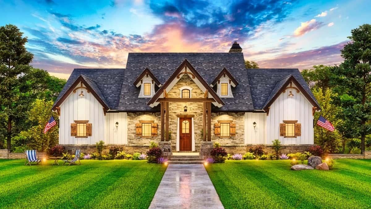 Charming Cottage with Stone Facade and Dormer Windows