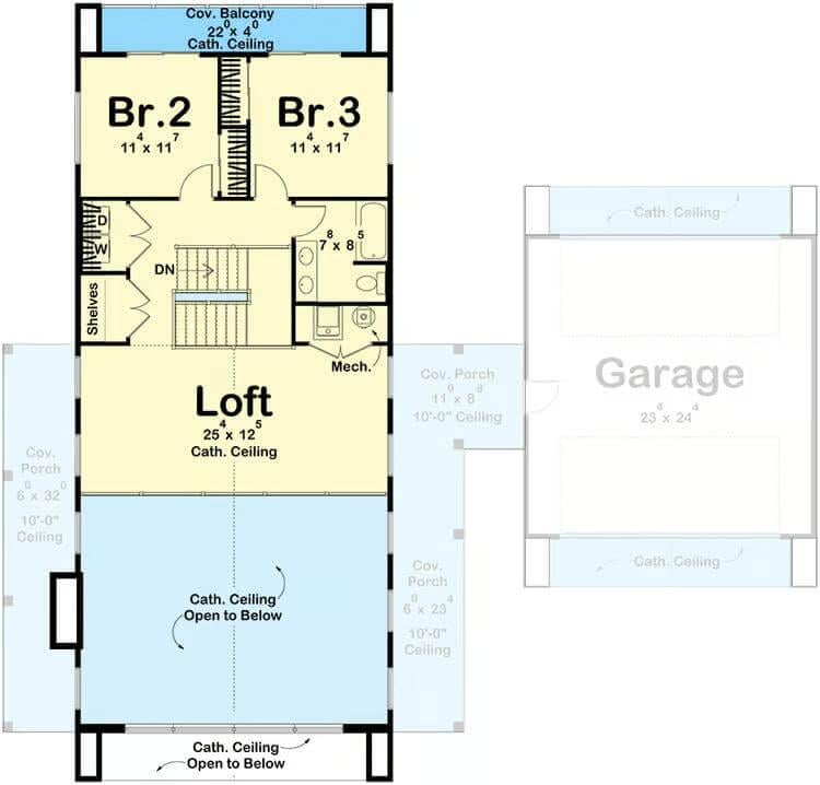 Explore the Spacious Loft and Balcony in This Floor Plan