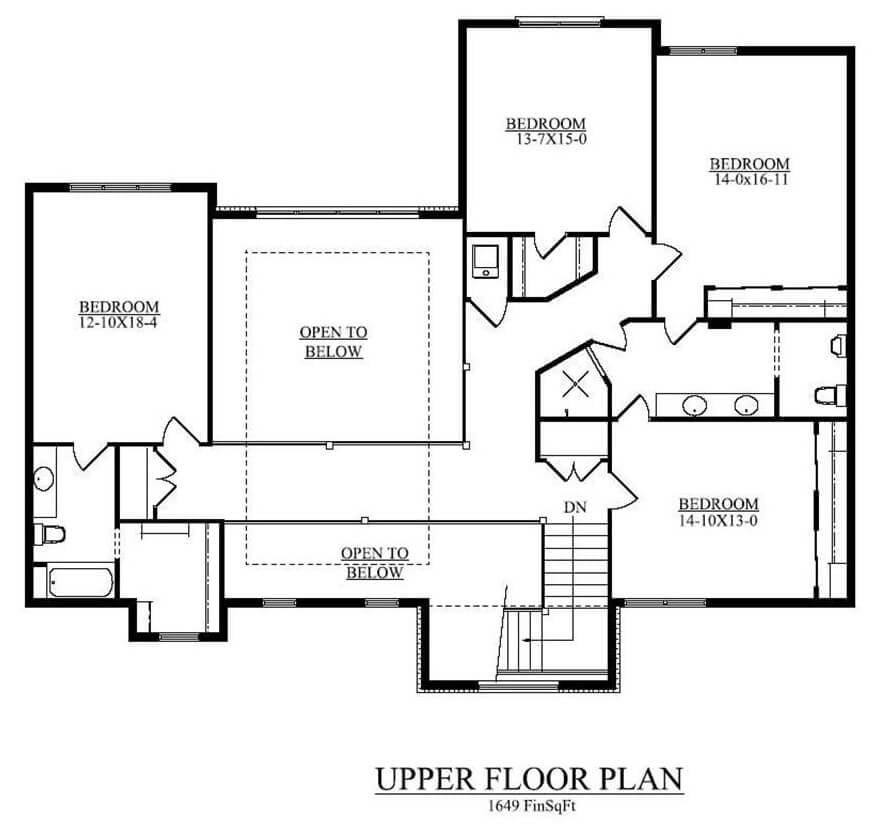 Exploring the Layout: A 4-Bedroom Upper Floor Plan
