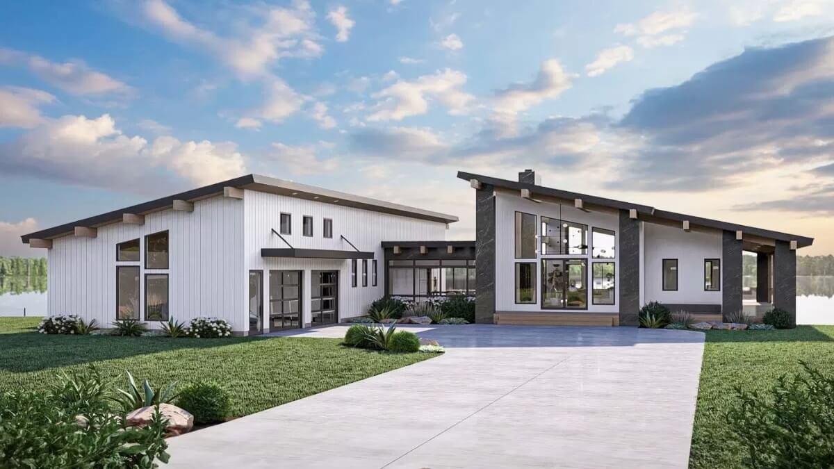 Notice the Expansive Windows in This Sleek Modern Exterior