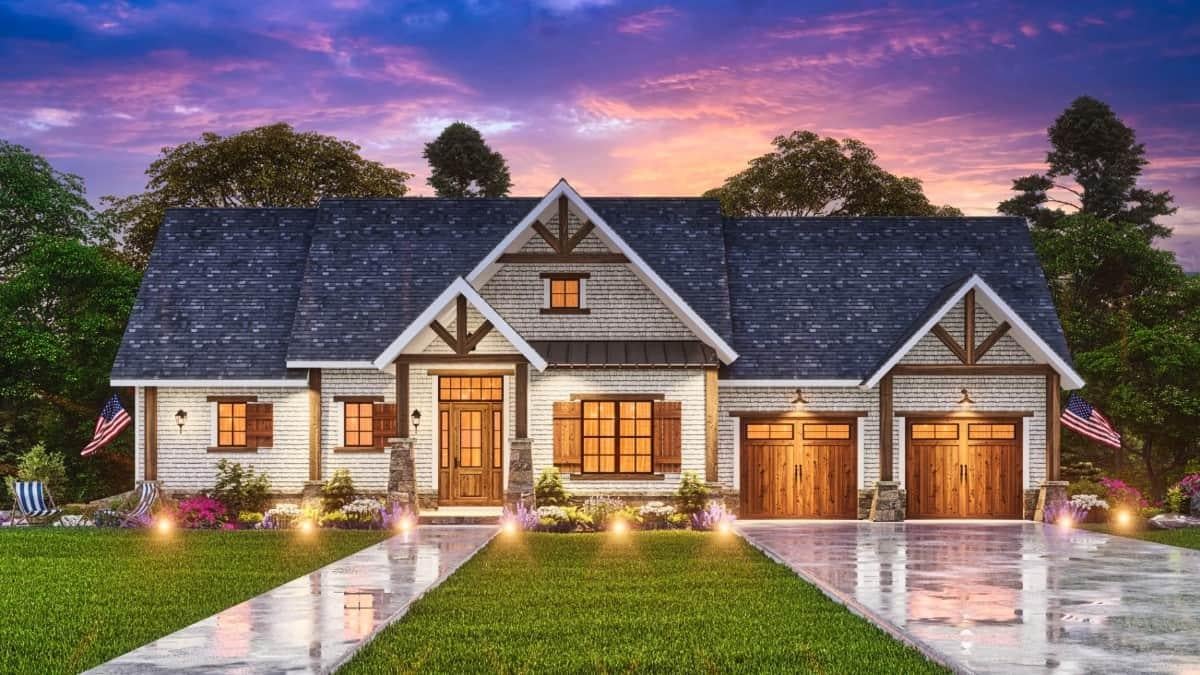 Classic Craftsman Facade with Charming Wooden Accents