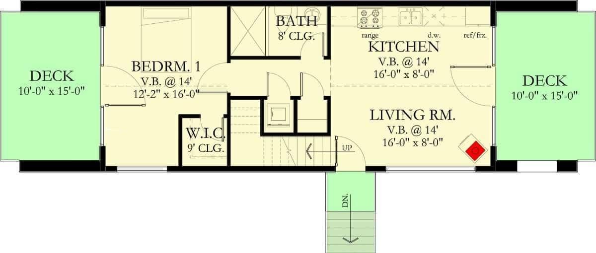 Compact Two-Story Home with Dual Decks