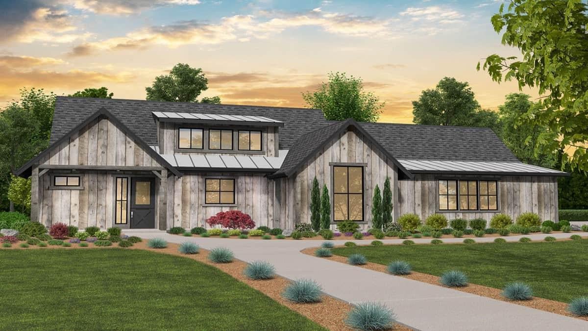 Rustic Charm with Modern Lines in This Barn-Style Home