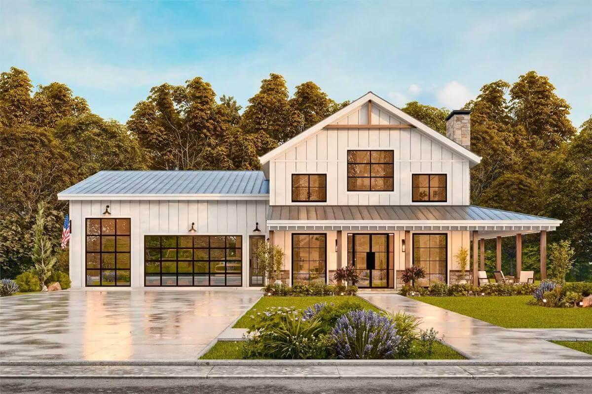 Classic Farmhouse with a Modern Twist and Metal Roof