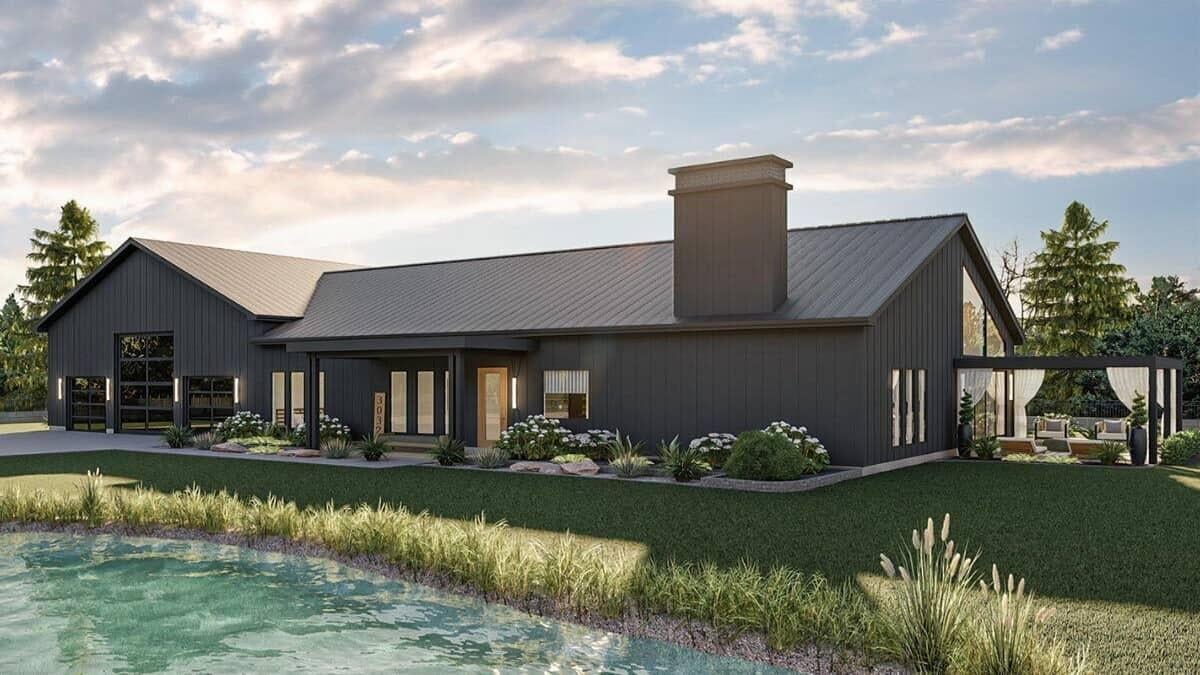 Contemporary Barnhouse with a Striking Metal Roof