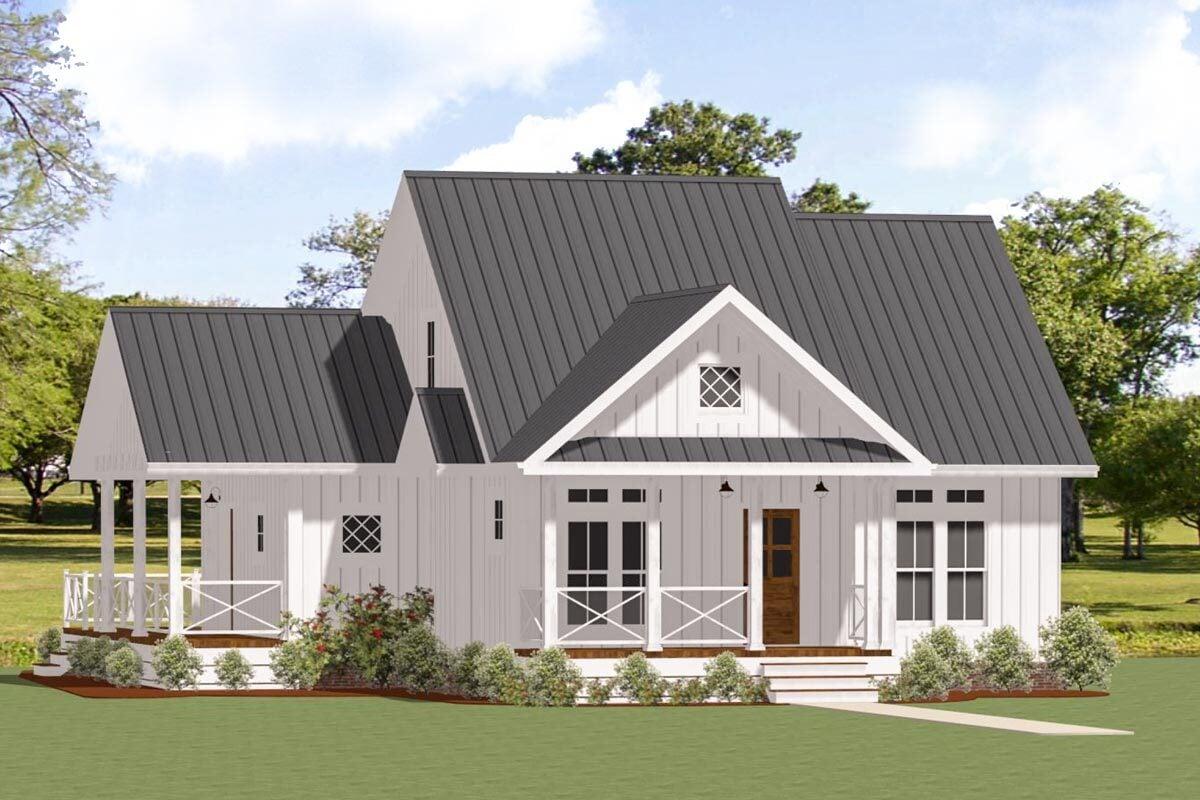 Charming Farmhouse with a Classic Gable Roof Design