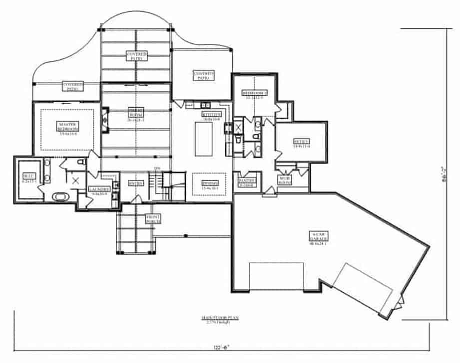 Explore This Intriguing Floor Plan with Twin Porches and a Spacious Garage