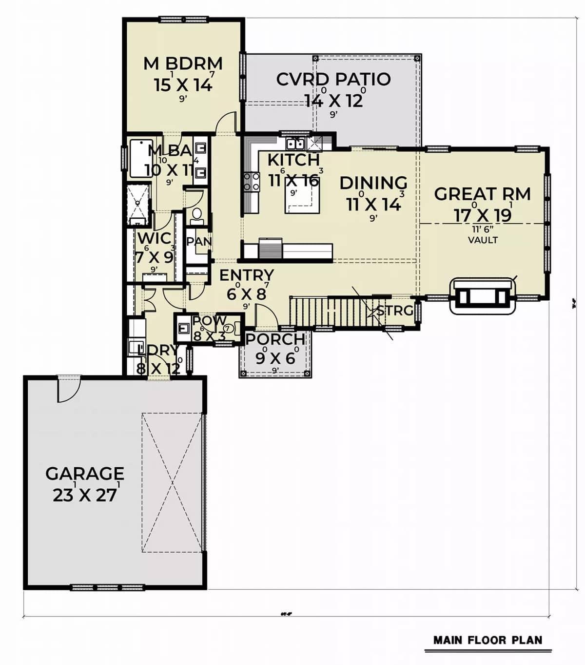 Explore the Flow of This Main Floor Plan with Vaulted Great Room