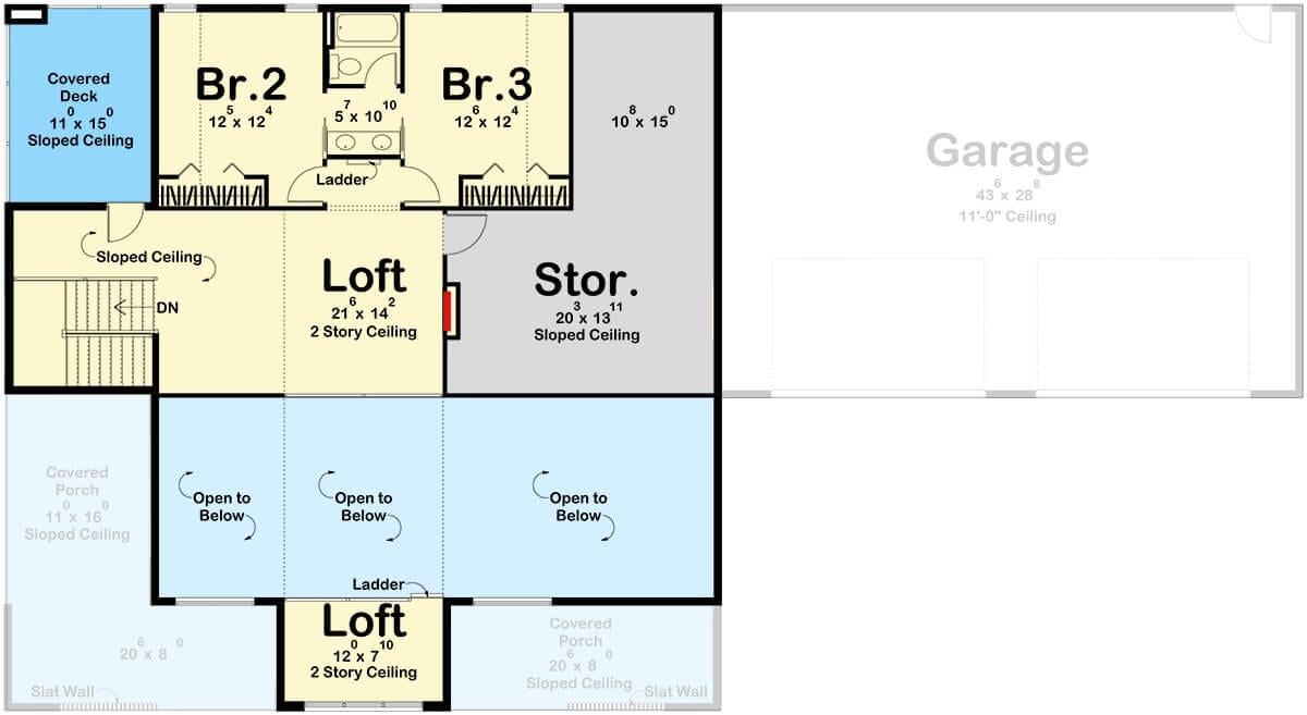Exploring the Dual Loft Design in This Unique Floorplan