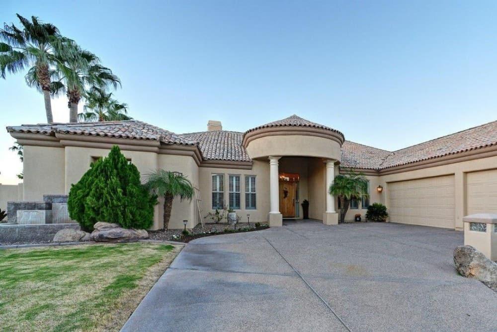 Elegant Mediterranean-Inspired Home with a Grand Entrance