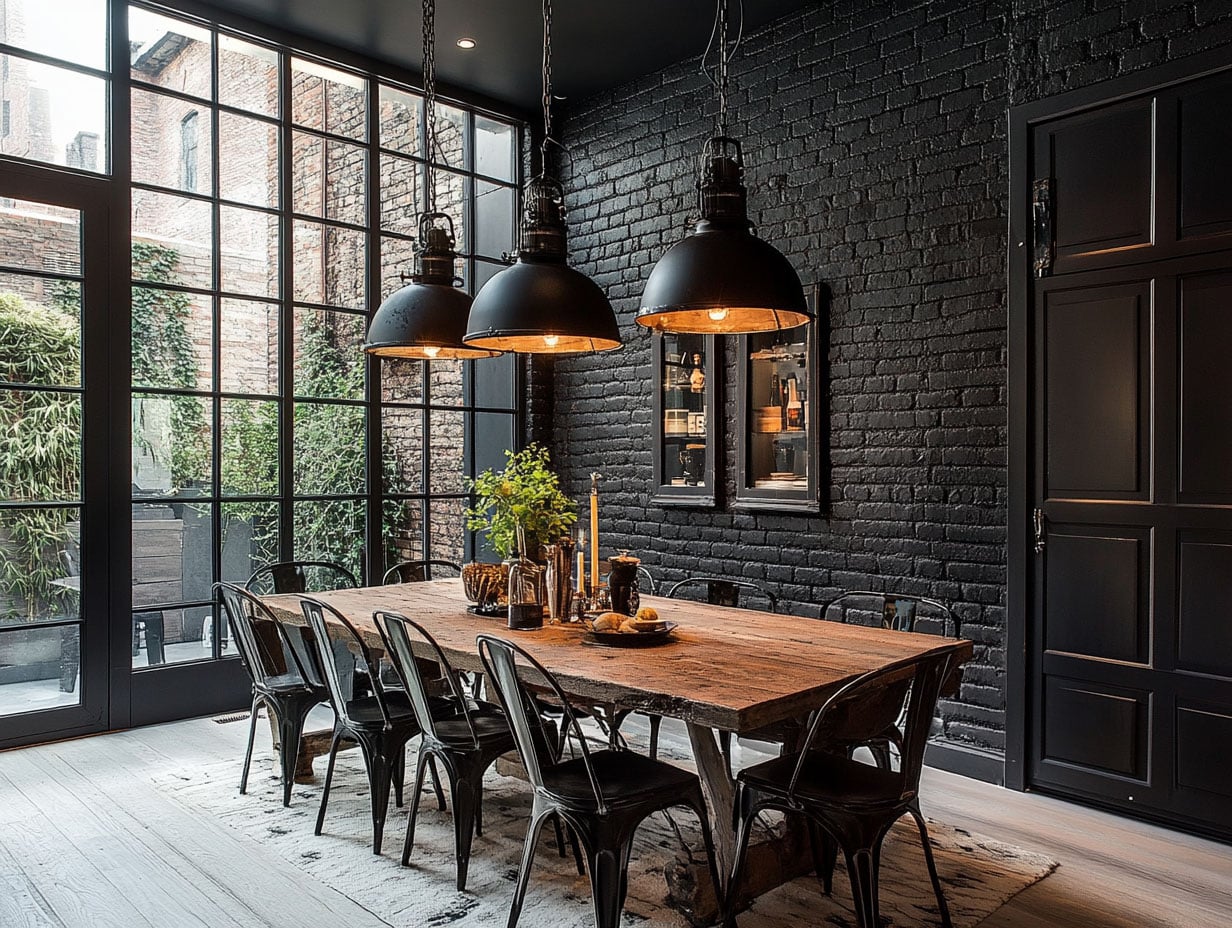 Bold, Elegant, and Timeless: 15 Stunning Black Wall Dining Room ...