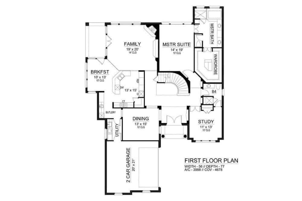 Explore This Thoughtfully Laid Out First Floor Plan with an Inviting Family Room