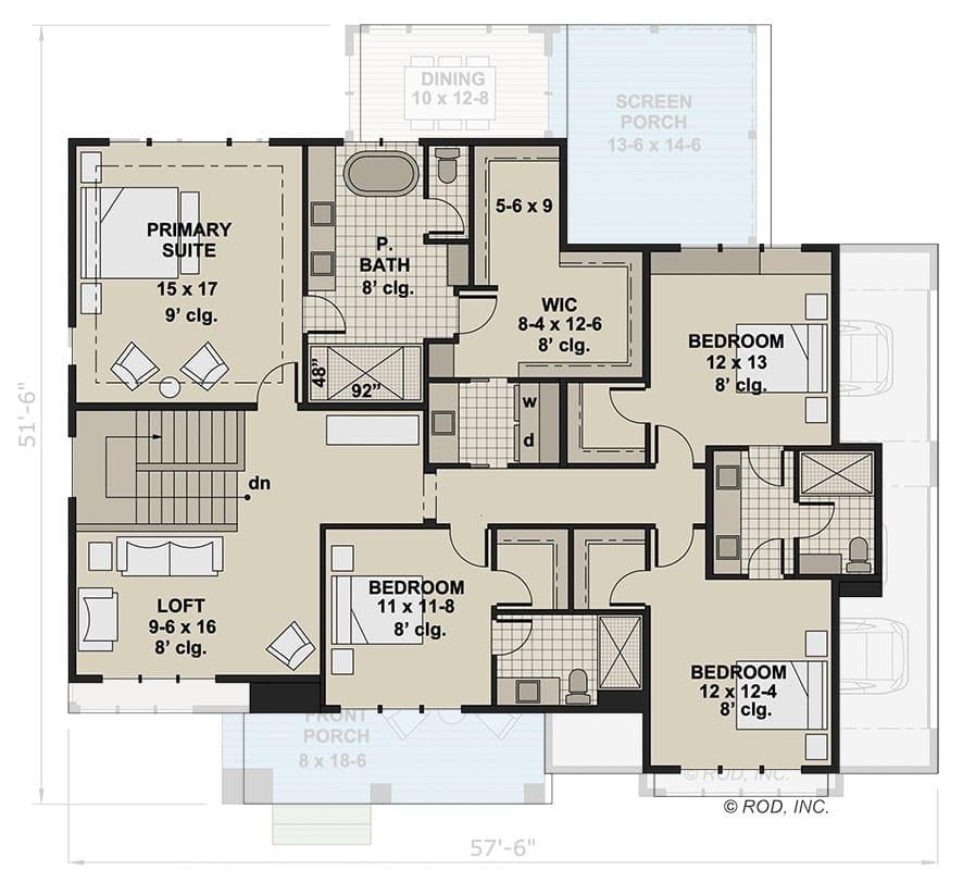 Explore This Efficient Four-Bedroom Layout with a Spacious Loft