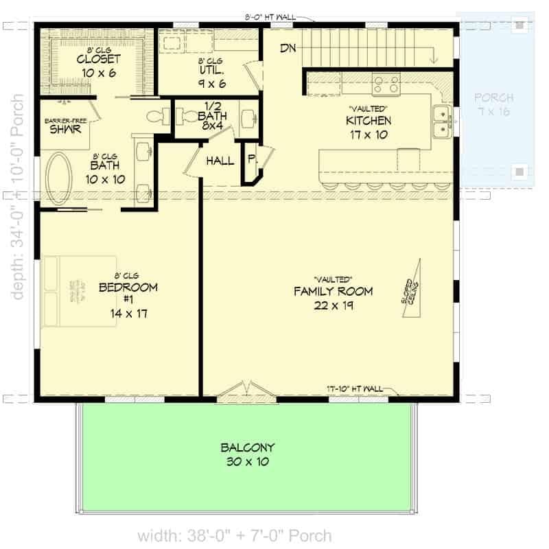 Explore the Spacious Balcony and Vaulted Family Room