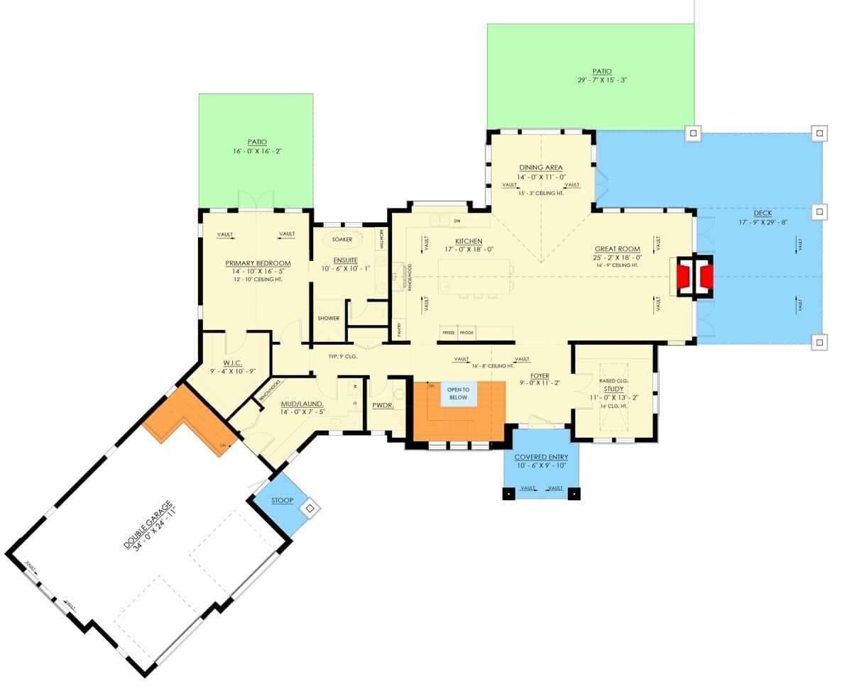 Explore the Expansive Great Room with Vaulted Ceilings