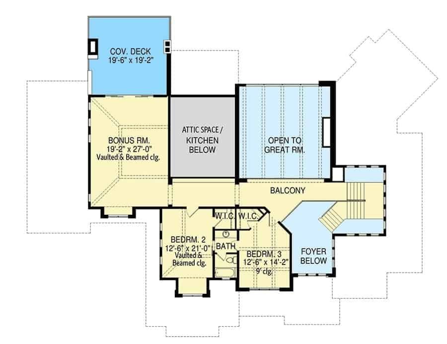 Explore the Versatile Bonus Room in This Upper Floor Plan
