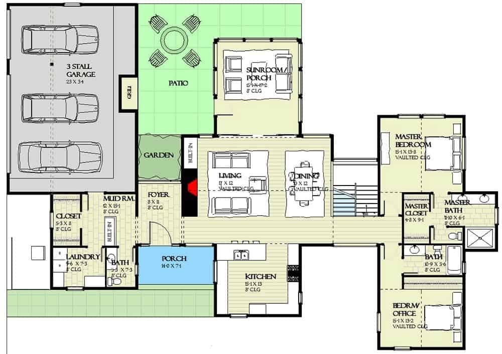 Exploring the Spacious Layout with a Sunroom and Three-Car Garage