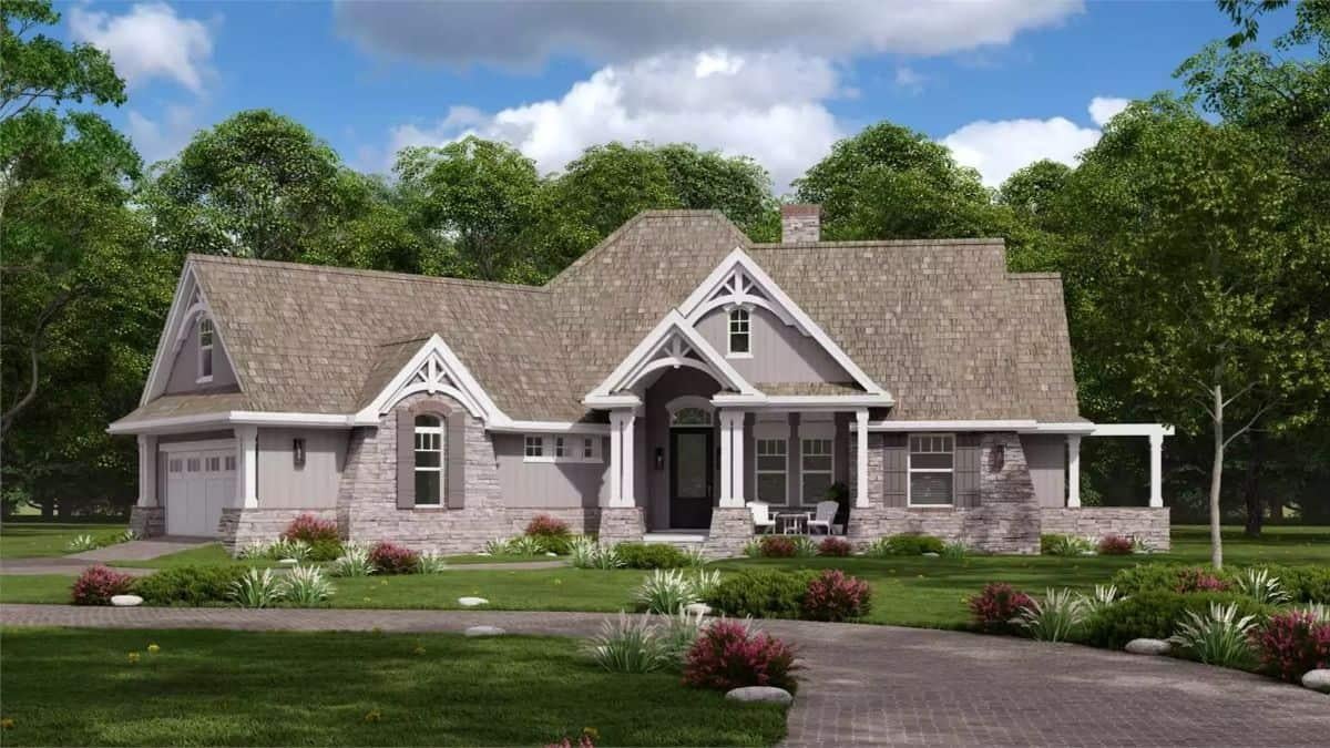 Classic Gable Rooflines in a Picturesque Suburban Home