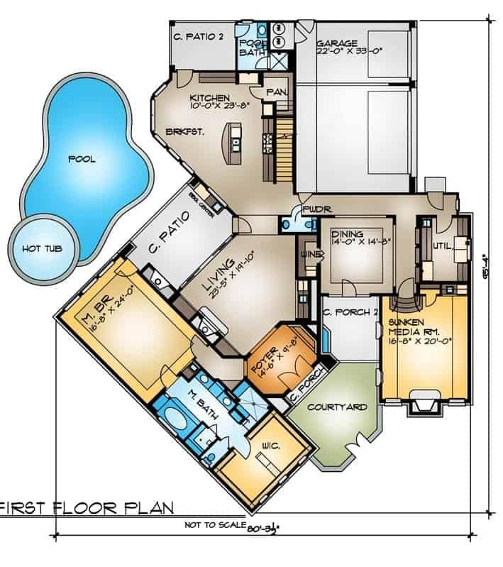 Explore the Spacious First Floor with a Sunken Media Room