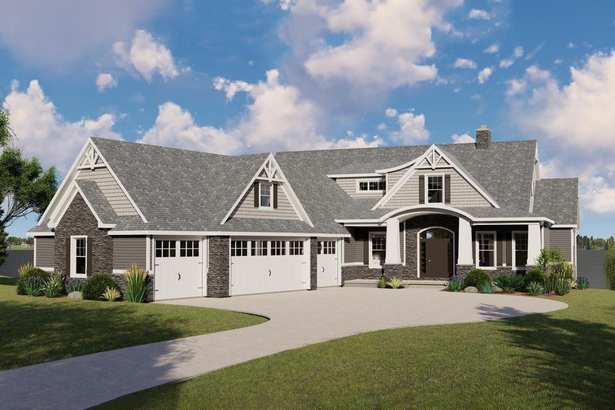 Charming Craftsman Exterior with Elegant Gable Details