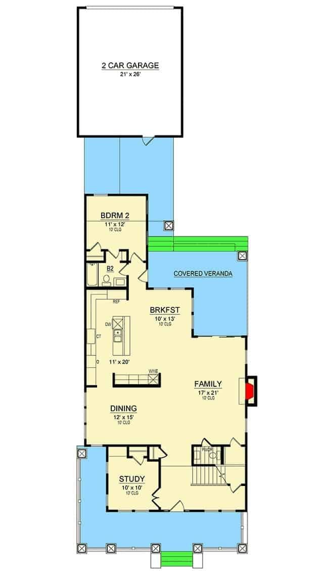 Explore This Floor Plan with Spacious Family Room and Cozy Study