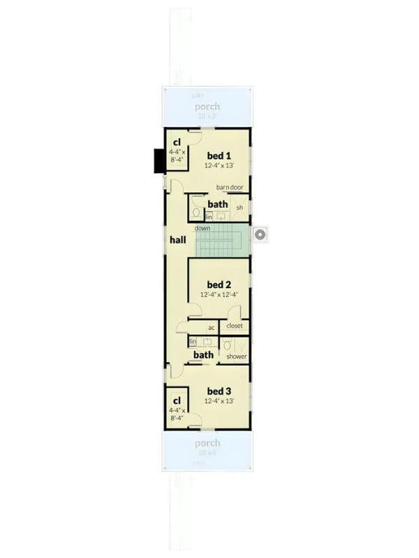 Explore This Compact Floor Plan with Dual Porches